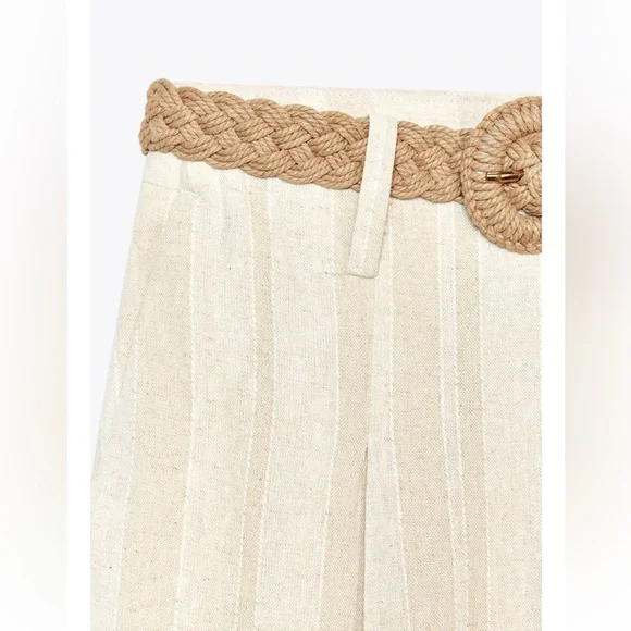 ZARA BLOGGERS FAV STRIPPED WIDE LEG PANTS WITH BELT